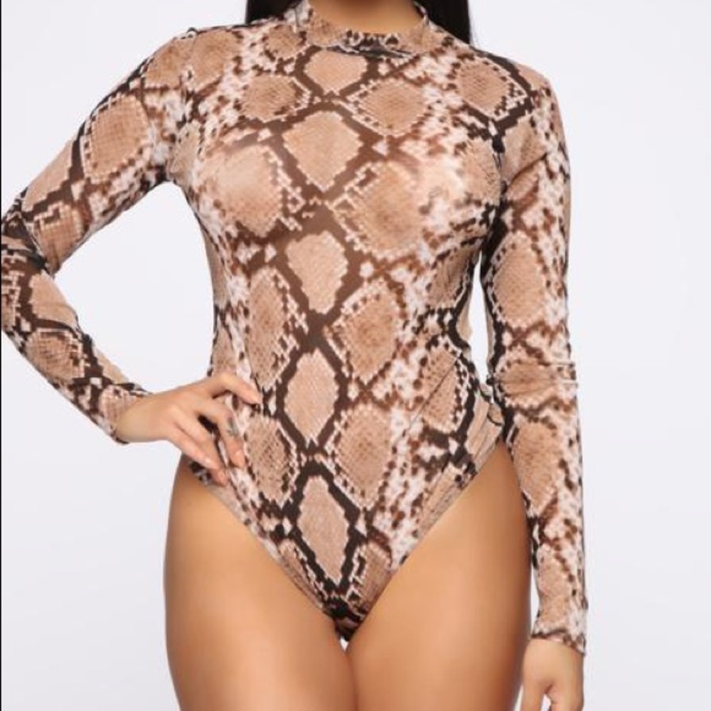 Snakeskin Mesh Bodysuit